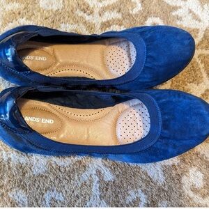 Lands' End Women's Navy Suede Flats